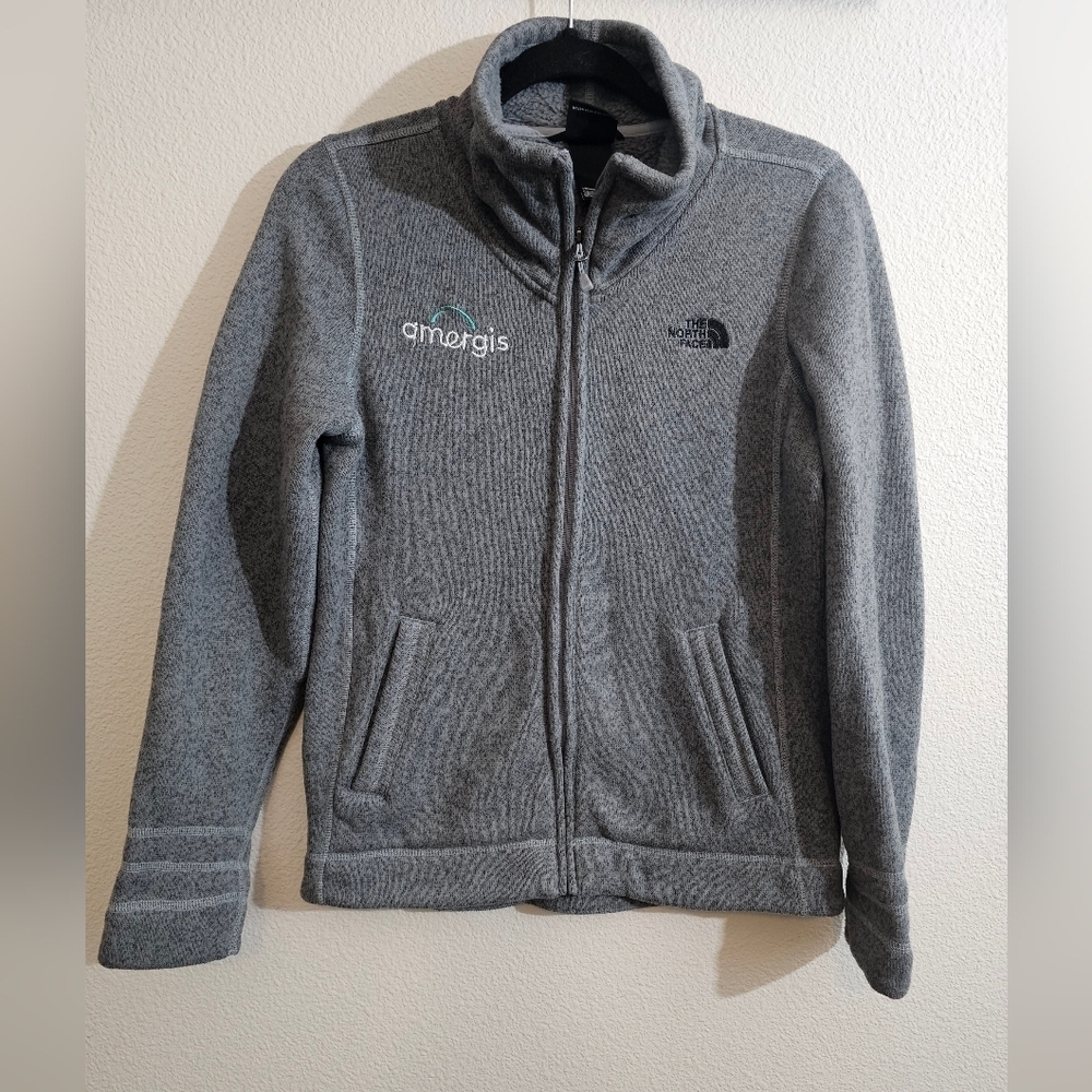 The North Face Logo Gray Full-Zip Hoodie